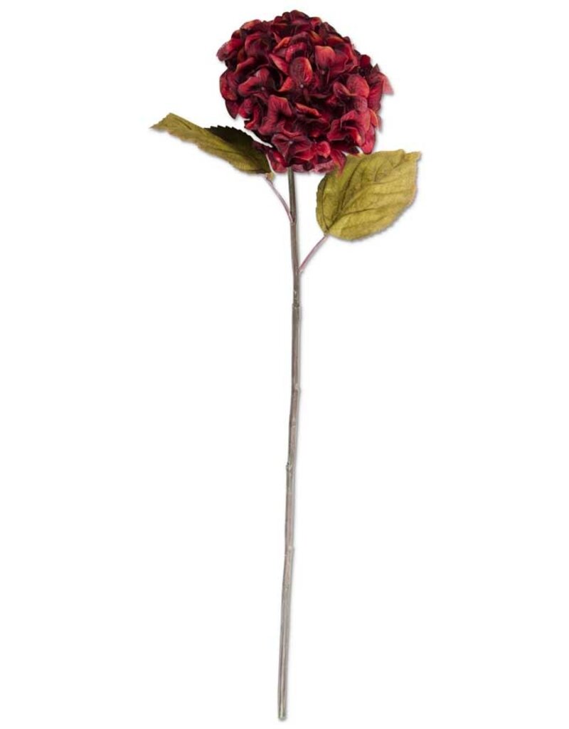30 Inch Burgundy Hydrangea Two Leaf Stem