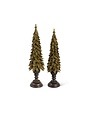 21" Resin Brown Oak Leaf Tree With Acorns on Pedestal