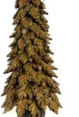 21" Resin Brown Oak Leaf Tree With Acorns on Pedestal
