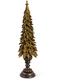 21" Resin Brown Oak Leaf Tree With Acorns on Pedestal
