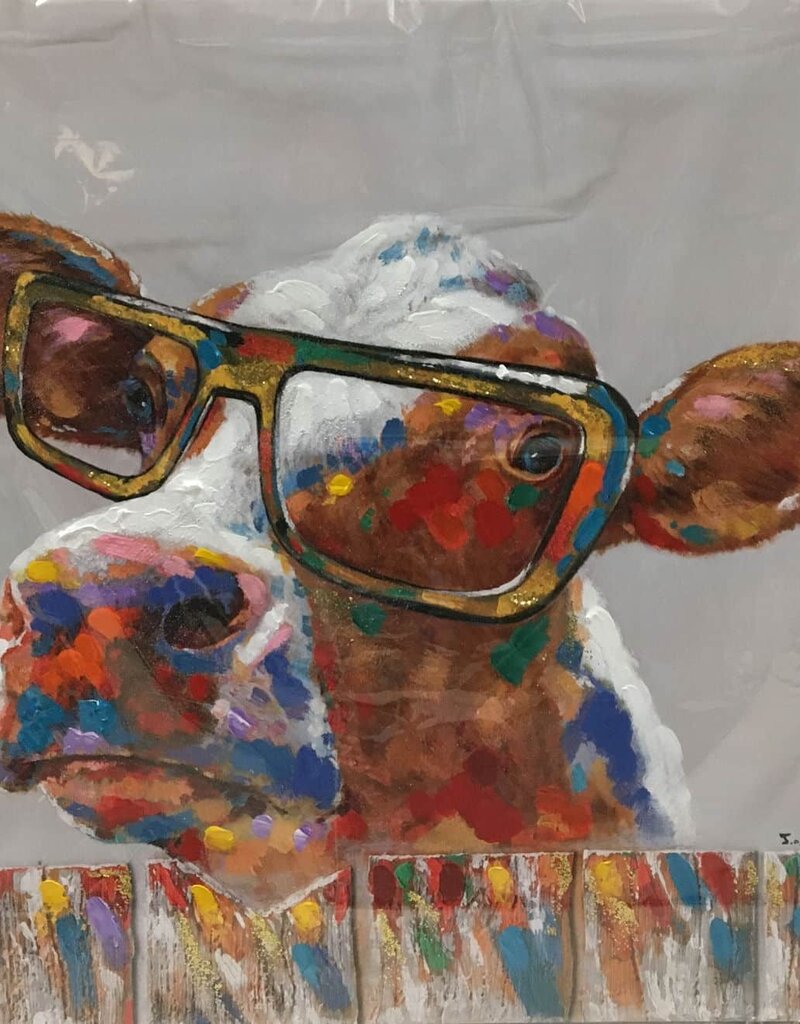 Cow With Glasses 36 x36