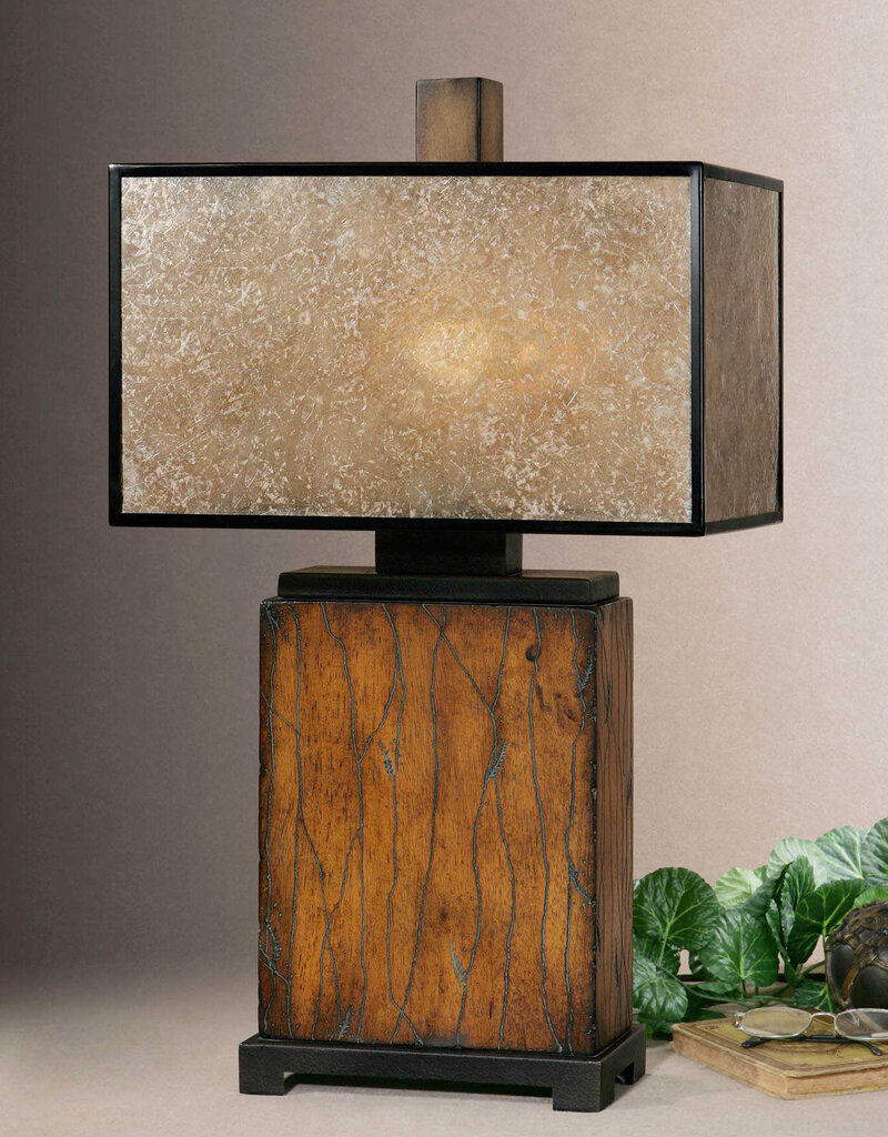 Uttermost Sitka One Light Table Lamp in Rustic Mahogany