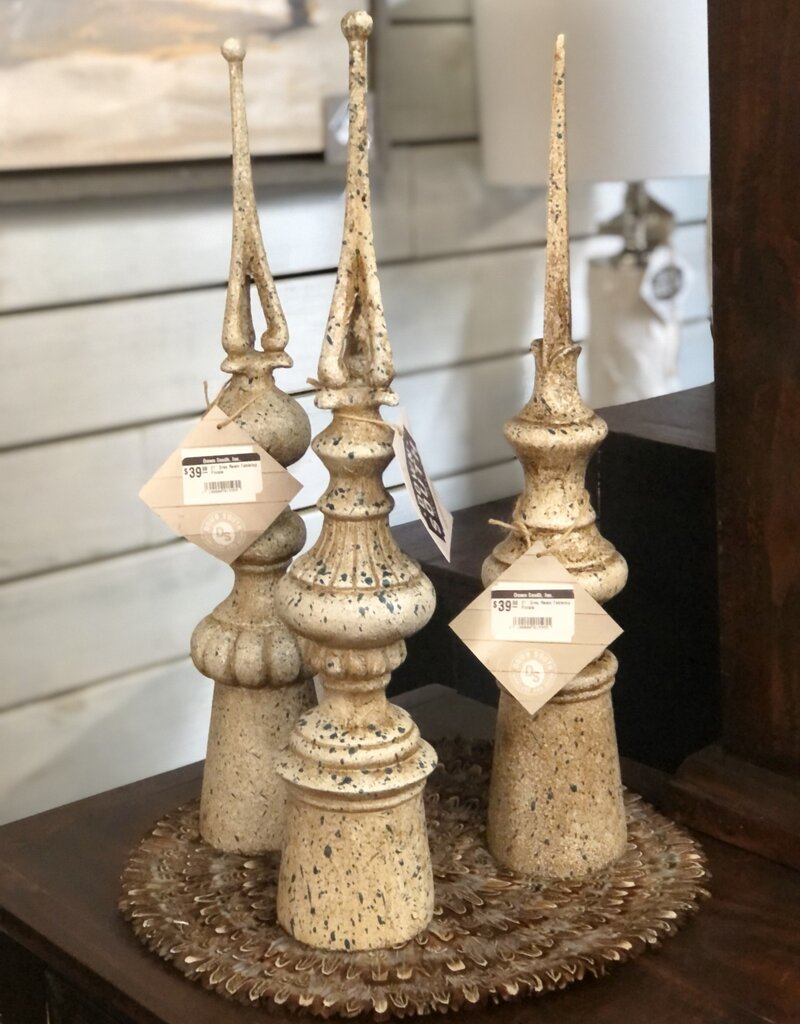 21" Gray Resin Tabletop Finials