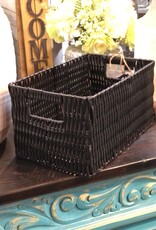 Black Plastic Rectangle Storage Basket