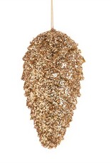 9" Gold Glitter Pinecone