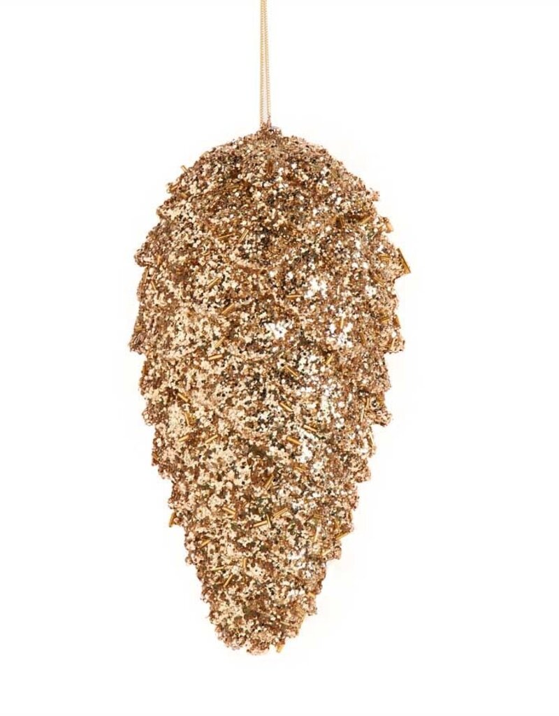 9" Gold Glitter Pinecone