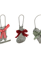 Galvanized Metal Christmas Ornament with Bow