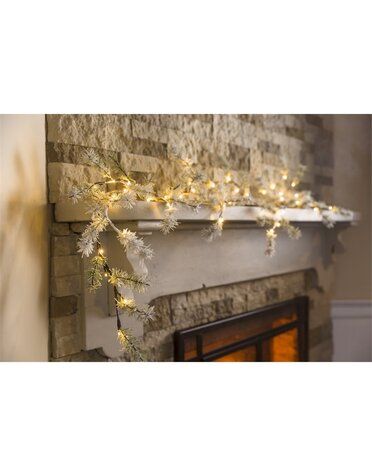 Snowy Pine Garland with 48 Lights 6"