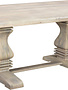76" Brisbane Pedestal Dining Table - Distressed Soft White