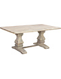 76" Brisbane Pedestal Dining Table - Distressed Soft White