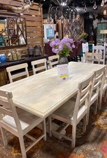 76" Brisbane Pedestal Dining Table - Distressed Soft White