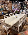 76" Brisbane Pedestal Dining Table - Distressed Soft White