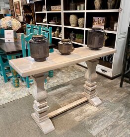 Brisbane Pedestal Console Table - soft white