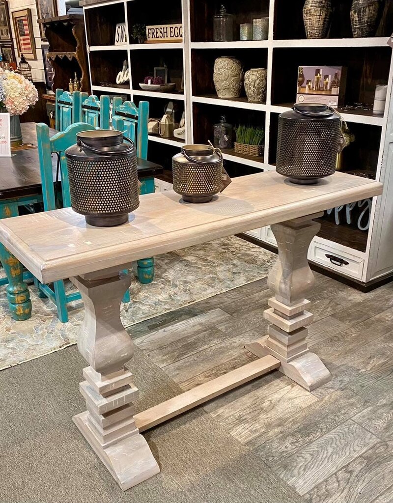 Brisbane Pedestal Console Table - soft white