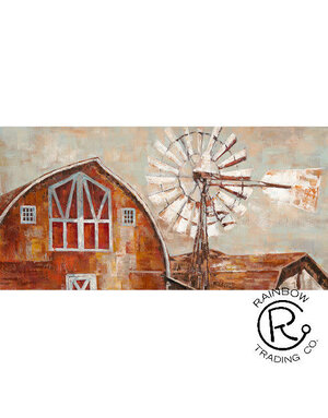 Windmill with Barn Canvas 28 X 56