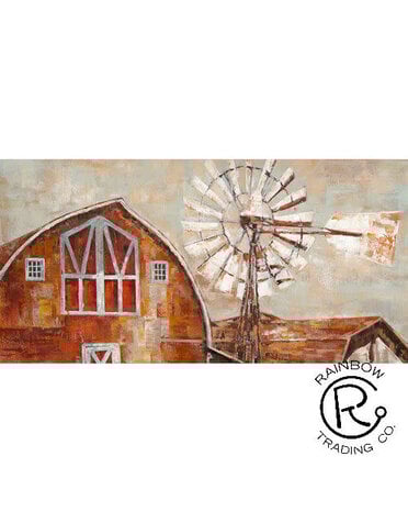 Windmill with Barn Canvas 28 X 56