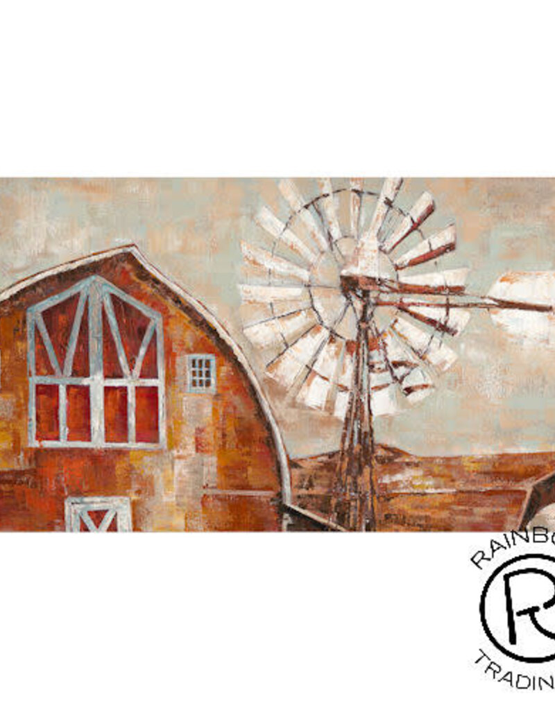 Windmill with Barn Canvas 28 X 56