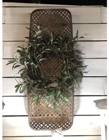 Rectangular Bamboo Basket Weave Trays Medium