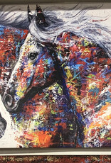 Framed Colorful Horses Canvas