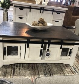 Barn Door Coffee Table - Pueblo White