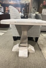 Brisbane Pedestal End Table - Soft White