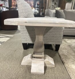 Brisbane Pedestal End Table - Soft White