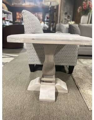 Brisbane Pedestal End Table - Soft White