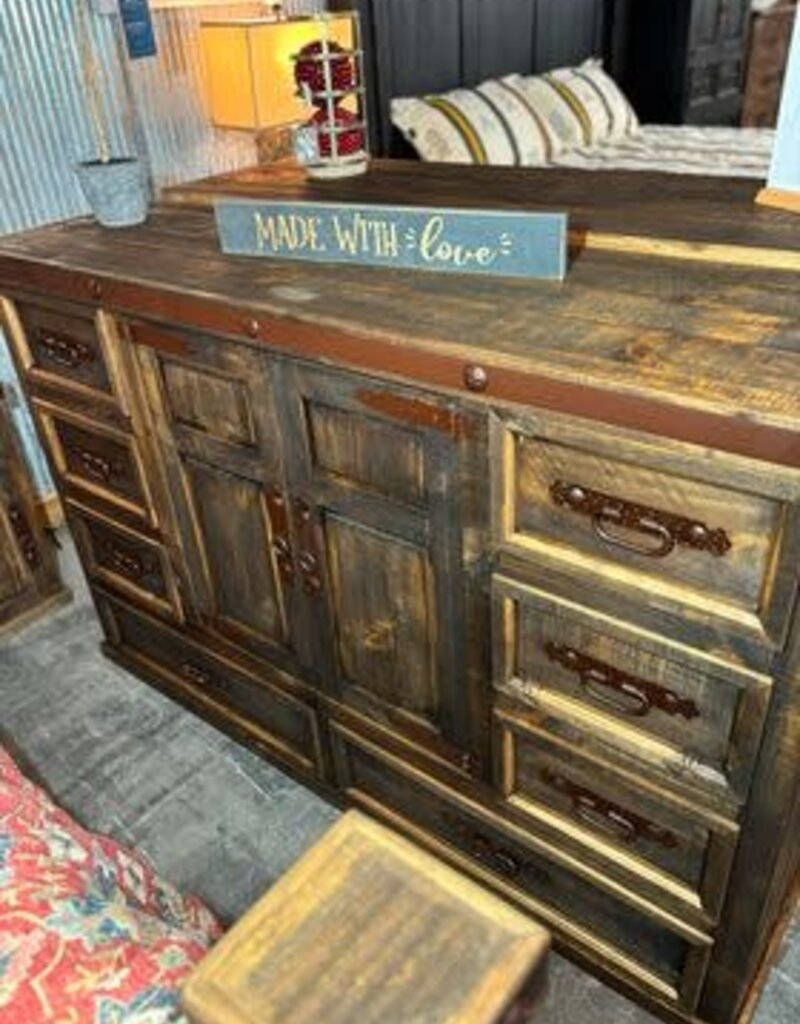 Mansion 8 Drawer/2 Door Dresser - Distressed