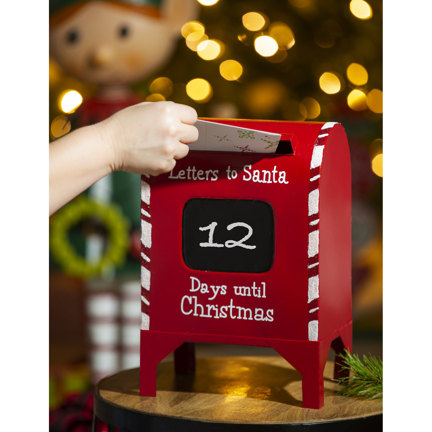 Letters to Santa Mail Box with Chalk Board Countdown