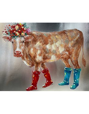 Cow with Rainboots on Chrome