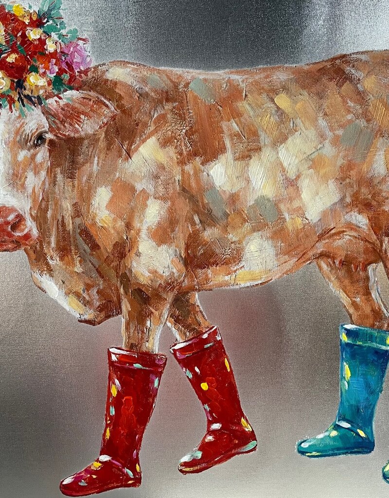 Cow with Rainboots on Chrome