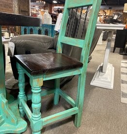 Old World Counter Height (24") Bar stool w/Metal  - Unfinished