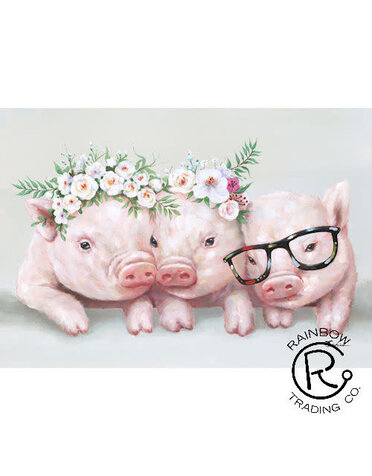 Three Silly Pigs Canvas