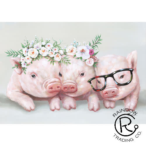 Three Silly Pigs Canvas