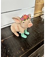 Sitting Pig With Green Rain Boots