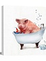 Farm Tub Pig Canvas 15 x 15