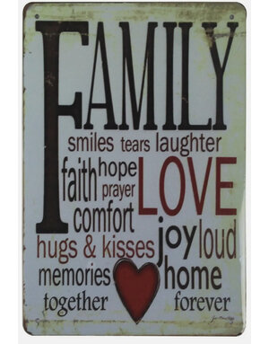 Family Smiles Metal Sign