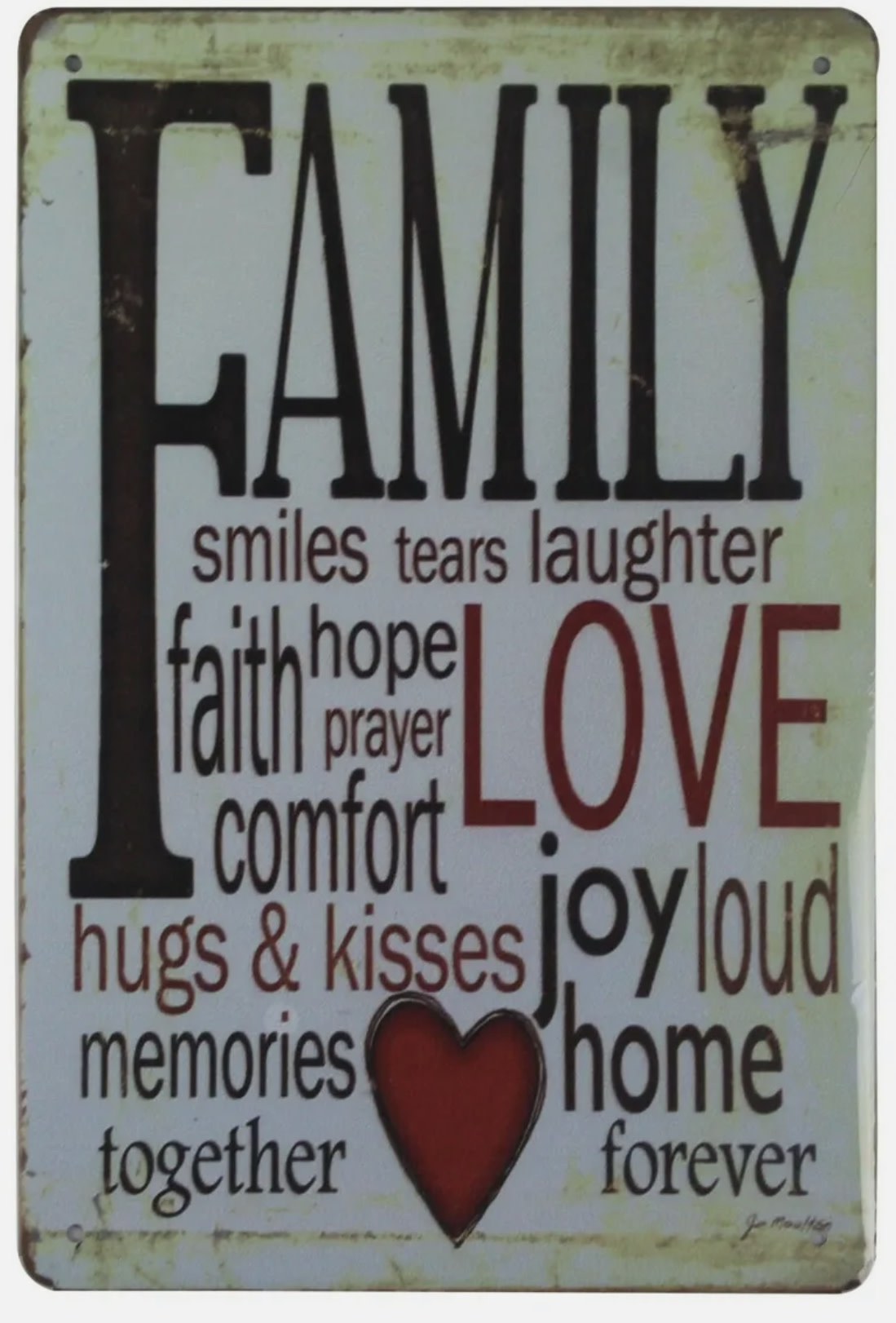 Family Smiles Metal Sign