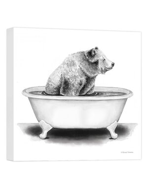 Farm Tub Bear Canvas 15 x 15