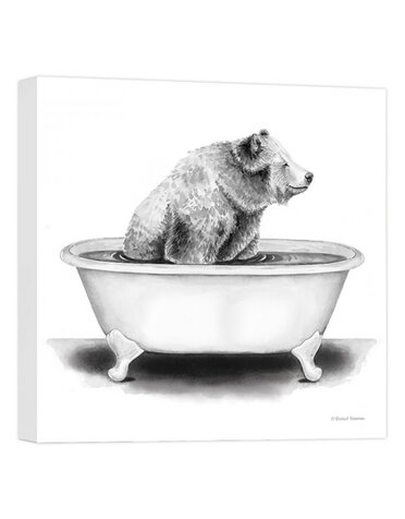 Farm Tub Bear Canvas 15 x 15