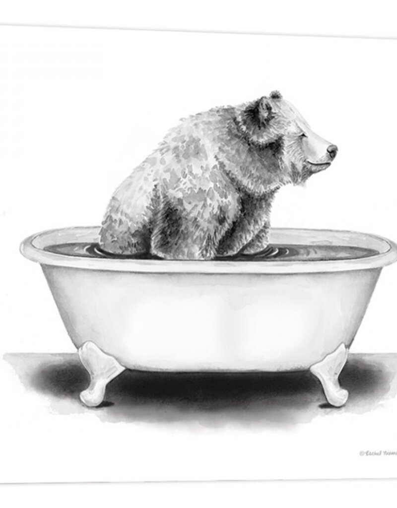 Farm Tub Bear Canvas 15 x 15