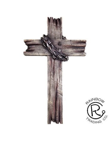 Wood W/Barbwire Wall Cross