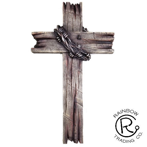 Wood W/Barbwire Wall Cross