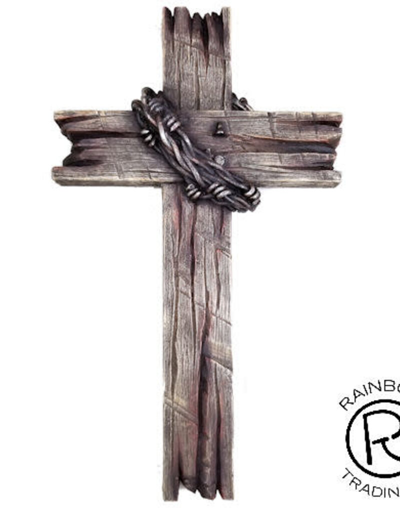 Wood W/Barbwire Wall Cross