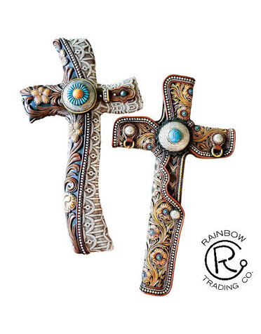 Flower W/Concho Wall Cross 1/A