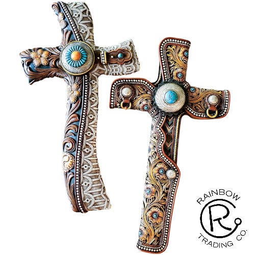 Flower W/Concho Wall Cross 1/A