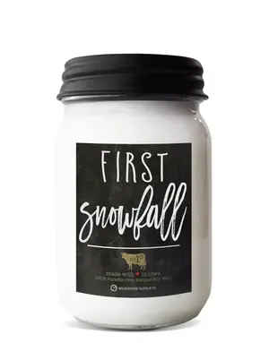 Farmhouse Mason Jar 13 oz First Snowfall