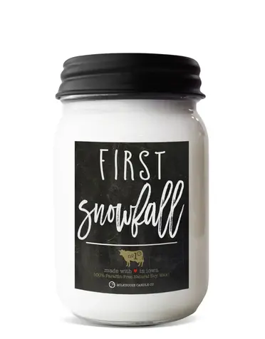 Farmhouse Mason Jar 13 oz First Snowfall