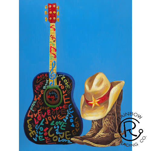 Guitar and Boots Canvas 24" x 32"