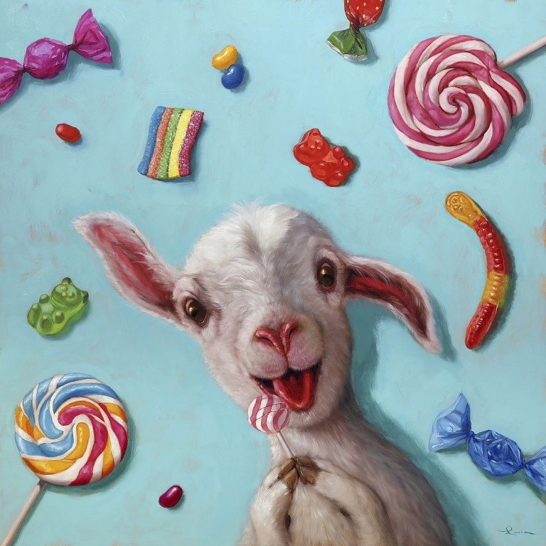 Candy Lamb Canvas 15x15